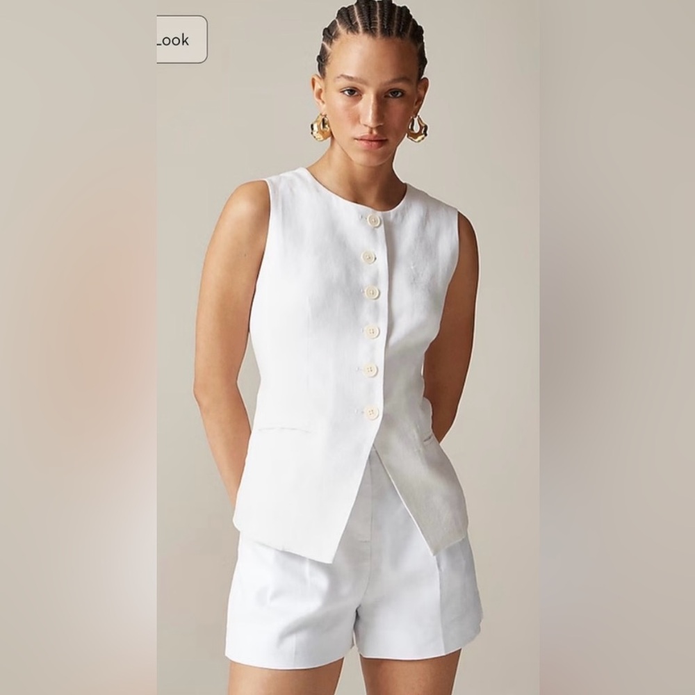 J.Crew Cutaway vest top in linen